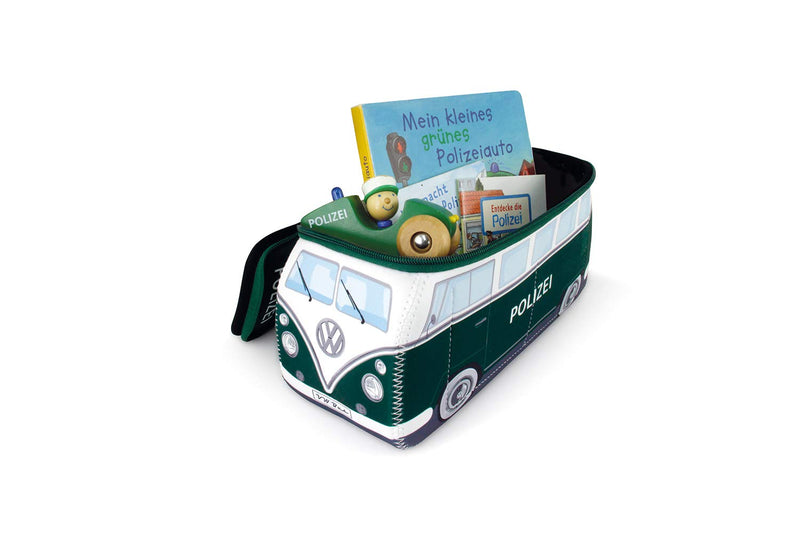 [Australia] - BRISA VW Collection - Volkswagen Samba Bus T1 Camper Van 3D Neoprene Universal Bag - Makeup, Travel, Cosmetic Bag (Neoprene/Polizei/Police) 