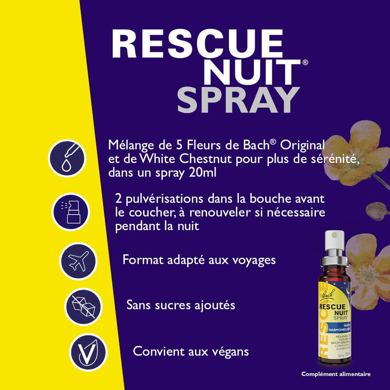 [Australia] - Nelson's Rescue Remedy Night Spray, Flower Essences, Natural Sleep Aid to Refresh & Recharge, Ready for The Day Ahead - 20ml Spray Bottle (Pack of 2) 