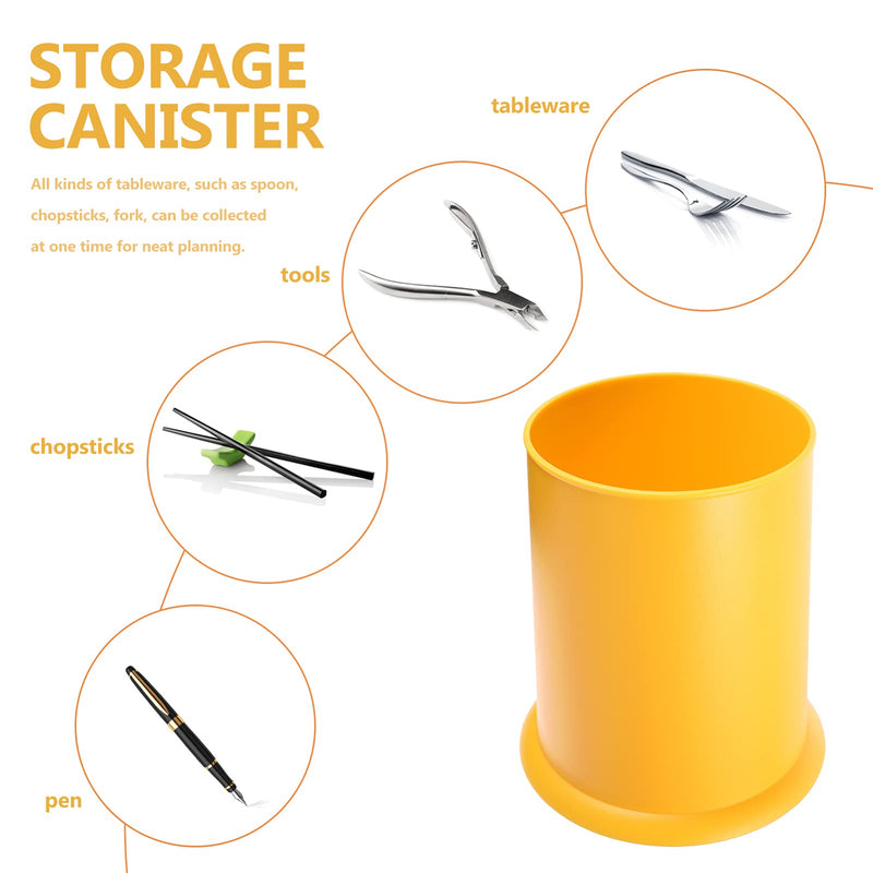 [Australia] - Hemoton Kitchen Utensil Holder Plastic Chopsticks Storage Caddy Stand Spoon Fork Storage Pot Case Organizer Countertop Tableware Container Yellow 