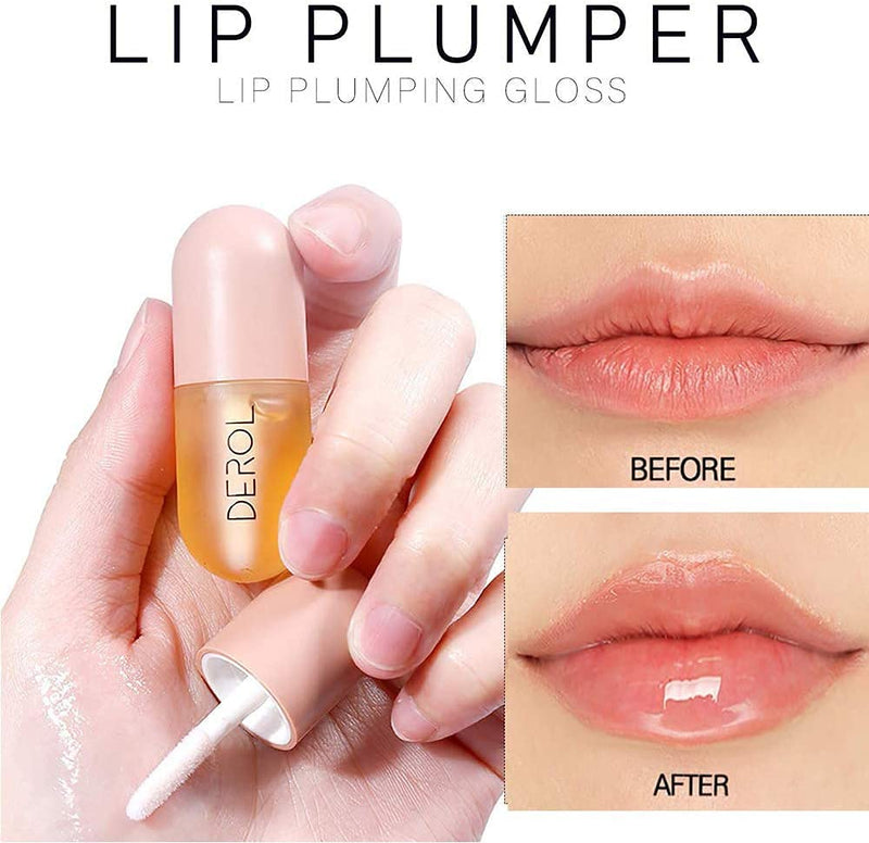 [Australia] - DEROL Lip Plumper Set,Natural Pieces Day & Night Care Double Effect Lip Enhancer and Lip Care Serum,Lip Plumper, Lip Enhancer For Fuller Hydrated Beauty Lips. (2PCS) 