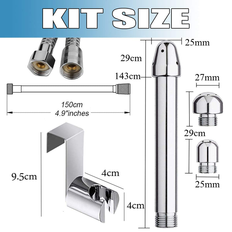 [Australia] - Shower Douche Enema Kit with hook up, Colon Nozzle Cleaner System with 59 inch Shower Hose and 3 Heads for Men Women Cleaning 