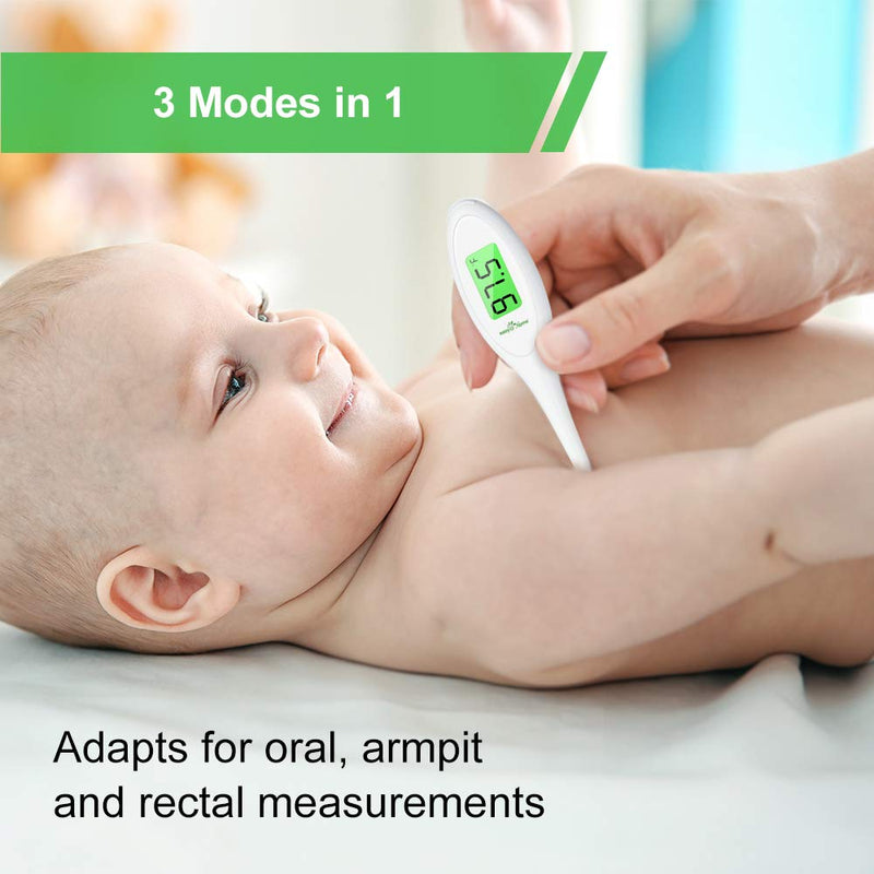 [Australia] - 8 Sec Fast Reading Easy@Home Digital Oral Thermometer for Adult, Kid and Baby, Oral, Rectal and Underarm Temperature Measurement for Fever with Two-Color LCD Display Backlit and Alarm EMT-A12 