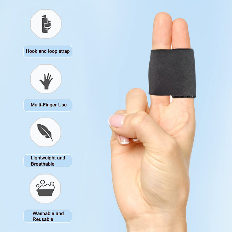 [Australia] - VHOPMORE Finger Splint Wraps Reusable Finger Buddy Tape Adjustable Finger Brace Trigger Finger Splints Mallet Finger Support Compression Finger Sleeves for Arthritis Pain Relief, Sport Injury - L Large 