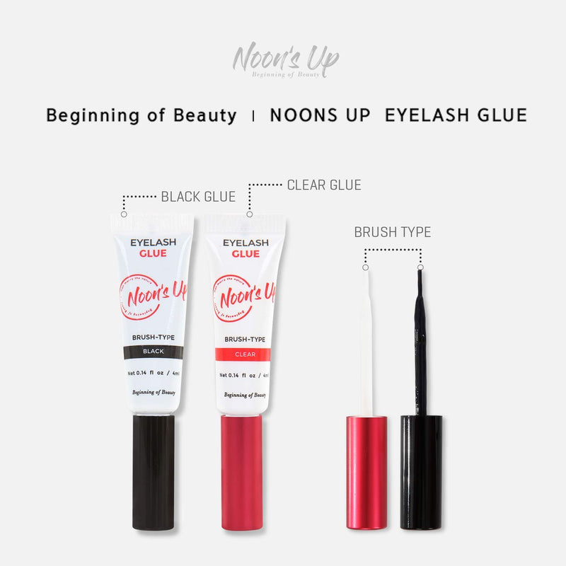 [Australia] - NOON’S UP Eyelash Glue Black 0.14 fl oz 4ml - Eyelash Glue lash Glue Eyelash Adhesive Strip lash Glue Eyelashes Glue ceramide Waterproof Water Resistant 