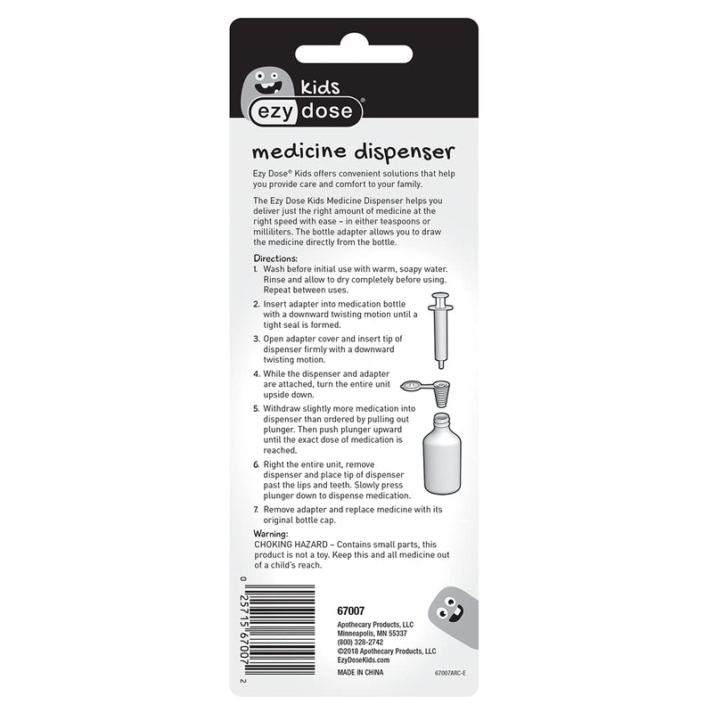 [Australia] - Ezy Dose Kids Baby Oral Syringe & Dispenser | Calibrated for Liquid Medicine | 10 mL/2 TSP | Includes Bottle Adapter Oral Syringe - 2 TSP (10 mL) 1 Count (Pack of 1) 