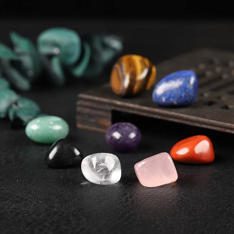 [Australia] - 8 Pcs Chakra Healing Crystals Set with Pouch, Natual Crystals and Gemstones for Reiki Healing Meditation Balancing 