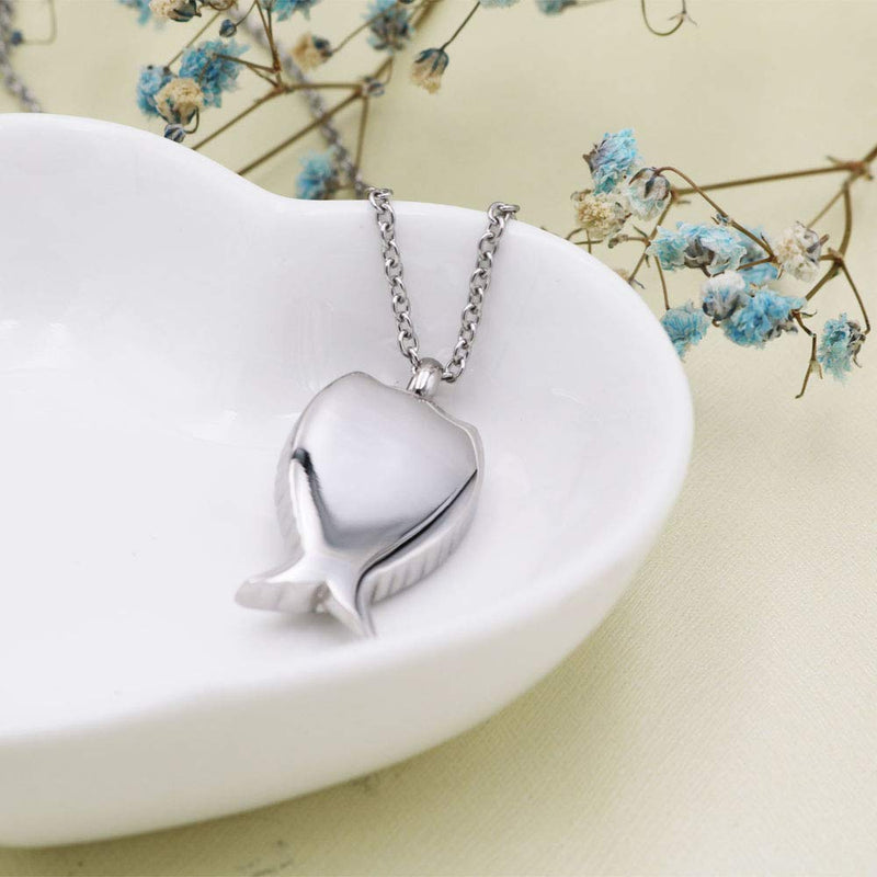 [Australia] - Feather Wings Keepsake Urn Pendant Necklace 316L Stainless Steel Cremation Jewelry for Ashes Dog Cat Memorial 