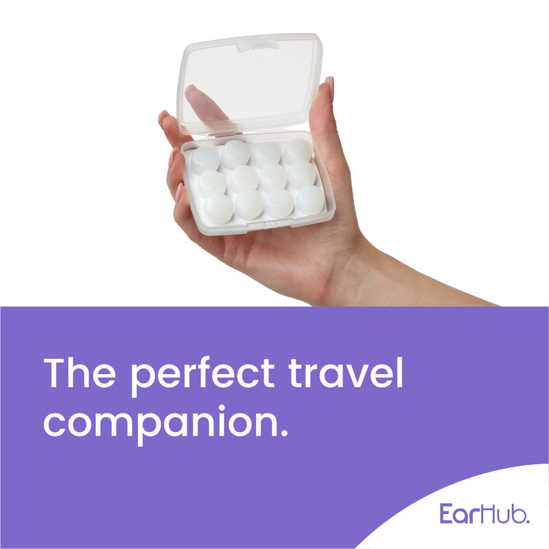 [Australia] - EarHub Sleepwell Soft Premium Silicone Earplugs Reusable & Custom Fit, Best Used for Sleep, Travel, Water Sports, Work, Study & Concerts, Clear, 6 Pairs 