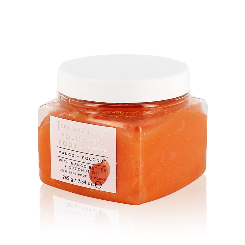 [Australia] - Sunday Rain Polishing Body Scrub for Extra Smooth & Soft Skin, Vegan and Cruelty-Free, Tropical Mango Butter and Coconut Oil, 265g Mango & Coconut 