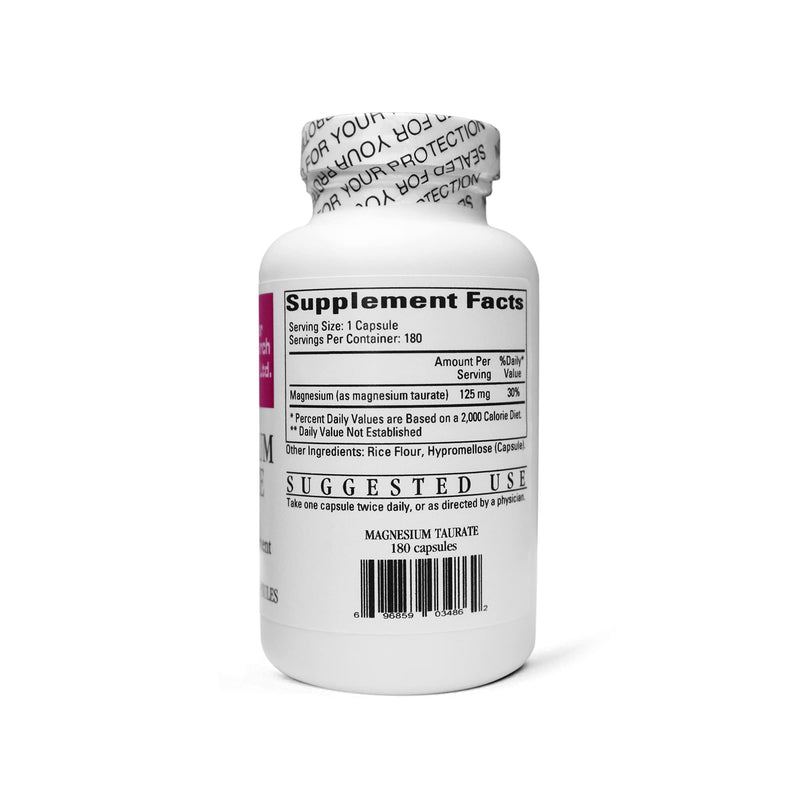[Australia] - Cardiovascular Research Magnesium Taurate 125 mg, Creamy White, 180 Capsules (MAGT2) 180 Count (Pack of 1) 