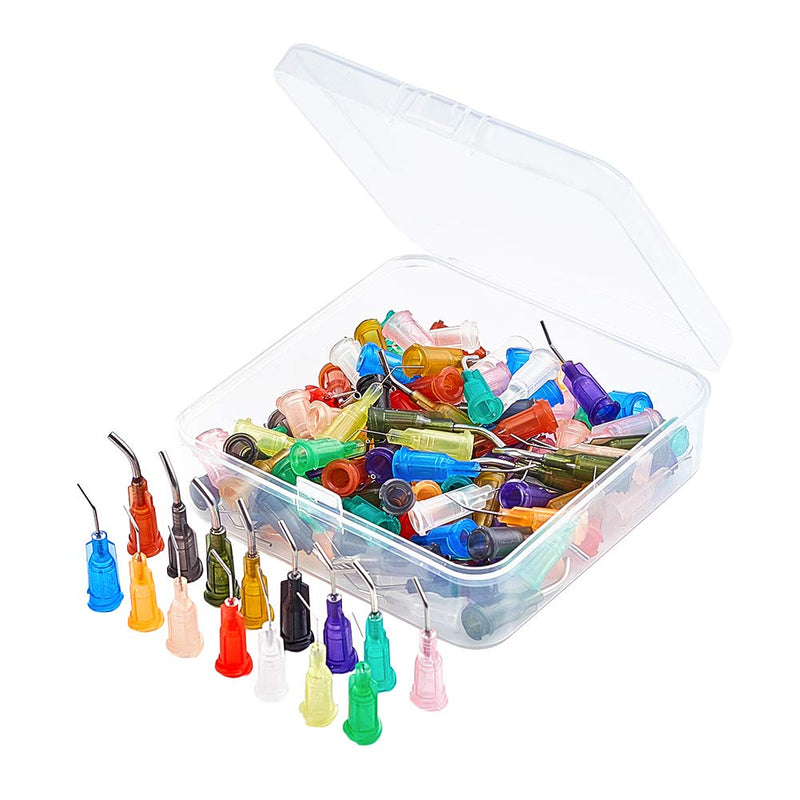 [Australia] - FINGERINSPIRE 120Pcs Blunt Tip Dispensing Needles Pre-Bent Needle Tips -15 Mixed Size 14G-34G for for Oil or Glue Applicator 