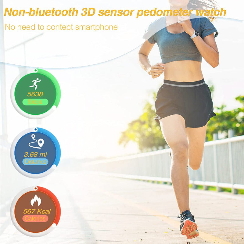 [Australia] - Led Digital Pedometer Watch , Digital Steps Tracker , Non-Bluetooth, Vibrating Alarm Clock, Stopwatch, Great Gift for Children Teens Girls Boys Women Blue/yellow 
