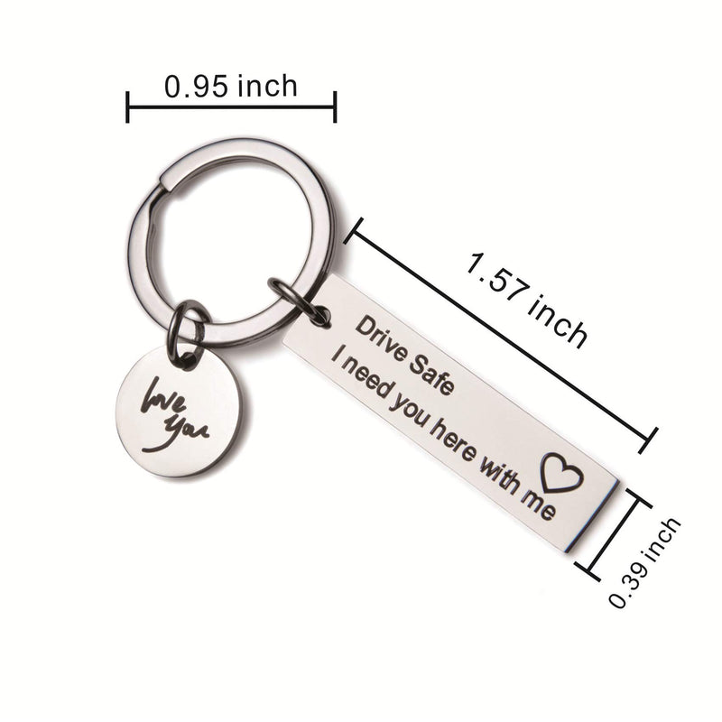 [Australia] - Drive Safe Keychain Gifts For Dad Husband Boyfriend On Father's day Thanksgiving Valentines Day Anniversary Birthday. Silver-1 