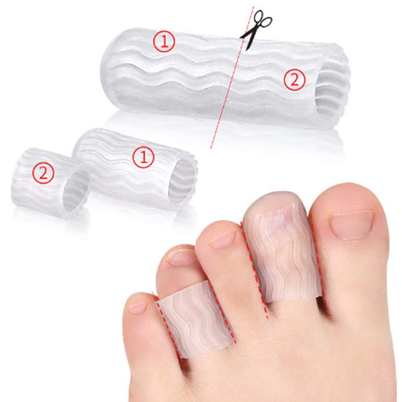 [Australia] - 10 Pcs Silicone Toe Protectors, Toe Sleeves Callus Cushion Gel Toe Caps for Blisters, Corns, Toe Cracking, Pain Relief and Reduce Friction 