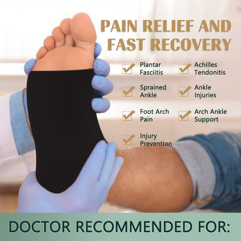 [Australia] - 2 Pack Ankle Brace Compression Sleeve 8-15 mmHg Open Toe Сompression Socks for Swelling,Plantar Fasciitis,Sprain,Nano Brace for Women Men Black L/XL Black (2 Pack) Large-X-Large 