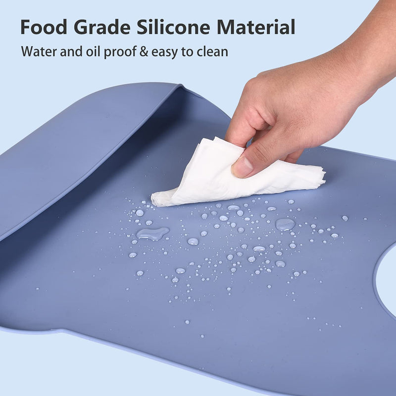 [Australia] - Kinggrand Kitchen Adult Bibs for Men, Women - Washable Silicone Adult Bibs for Elderly with Crumb Catcher (Black, Blue, Gray) 