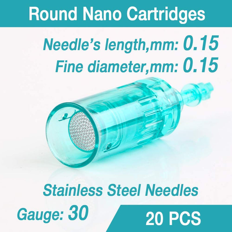 [Australia] - Dr.Pen Ultima A6S Round Nano Cartridges - Original DrPen Replacement Parts (Round Nano, 20 pcs) 