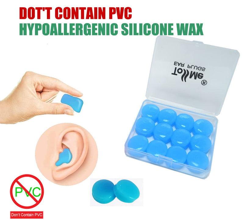 [Australia] - Ear Plugs for Sleeping (12 Pairs) by ToSSme® I Soft Silicone Ear Plugs I Noise ReductionReusable Swimming Ear Plugs 