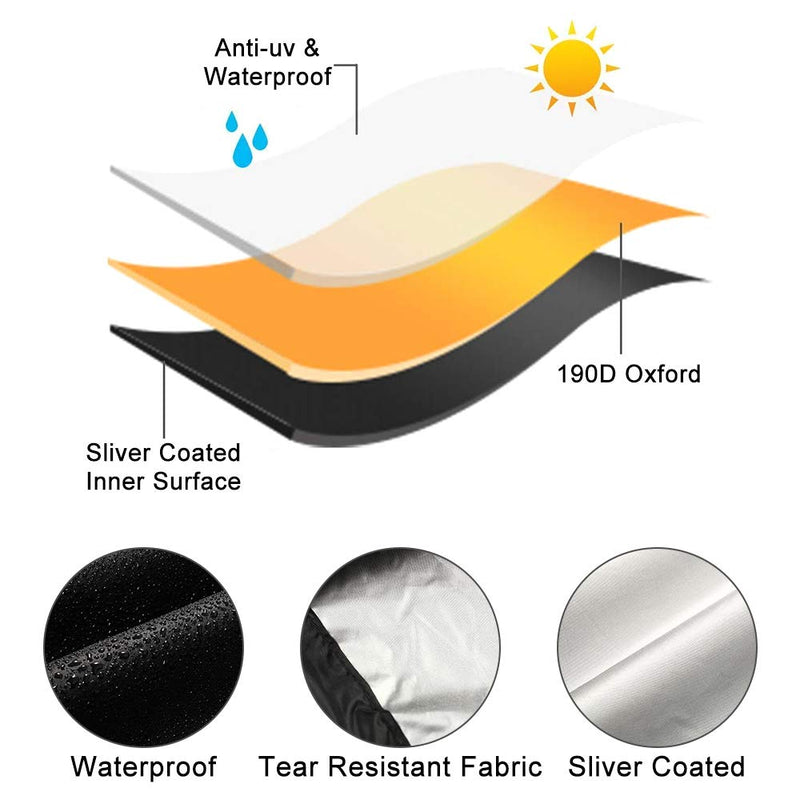 [Australia] - Waterproof Mobility Scooter Cover, Black Heavy Duty 190D Oxford Scooter Cover,4 Wheel Power Scooter Travel Storage Cover to Prevent Rain Wind Dust Sun fits for Most Mobility Scooter (170X61X117cm) 170X61X117cm 