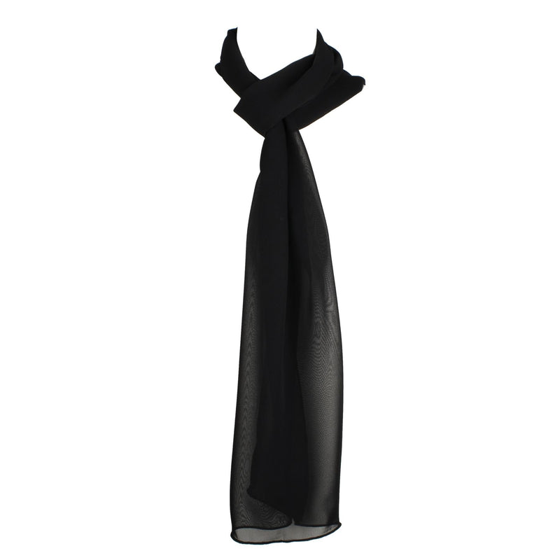 [Australia] - HatToSocks Chiffon Scarf Sheer Wrap for Women Black 