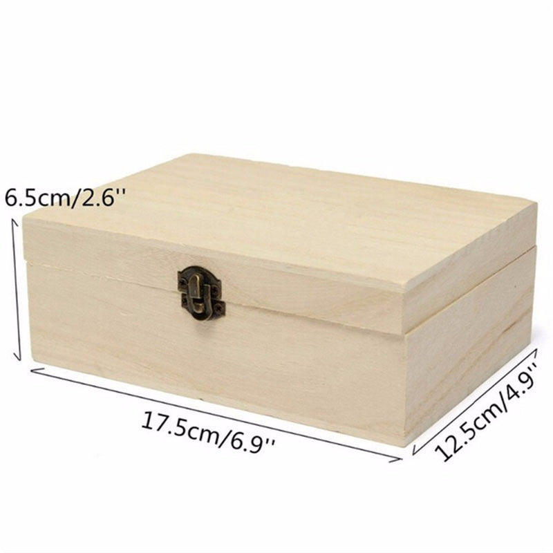 [Australia] - Hofumix Decorative Boxes Wooden Box Jewelry Box Vintage Wood Handmade Box Wooden Unfinished Storage Box with Lid,6.9x4.9x2.6in 
