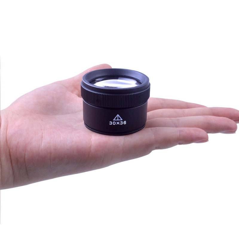 [Australia] - BronaGrand 30X Optics Loupes Magnifier Loop Microscope Magnifying Glass Lens Portable for Jeweler,Coins,Stamps Black 