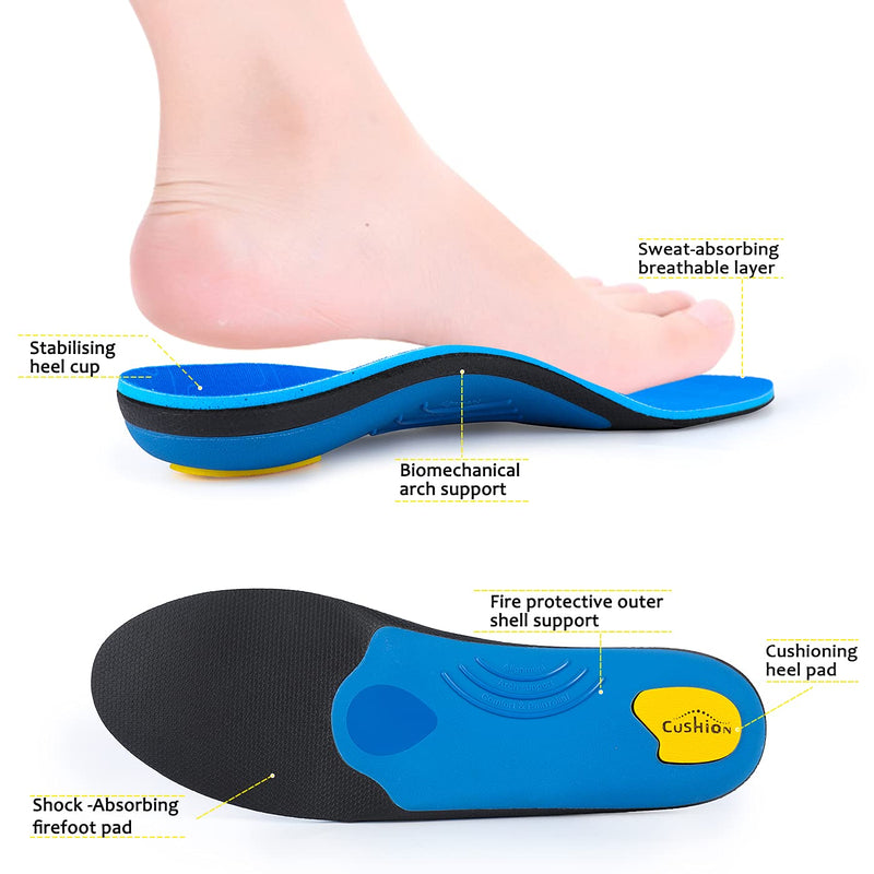 [Australia] - Arch Support Insertion Plantar Fasciitis Relieves Insoles Flat Feet Orthopedic Insoles Shock Absorption Comfortable Inserts MEN (7-7 1/2) | WOMEN (9-9 1/2) --260MM-10.25" Blue 