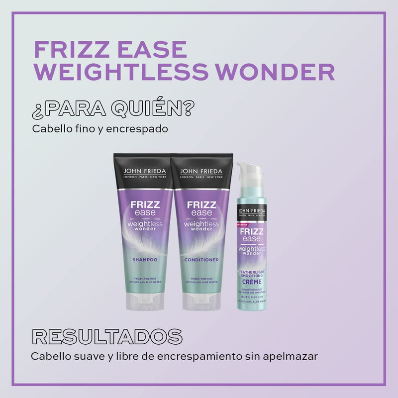 [Australia] - John Frieda Frizz Ease Weightless Wonder Featherlight Smoothing Crème for Frizzy, Fine Hair with Aloe Water, 100 ml 2583800 