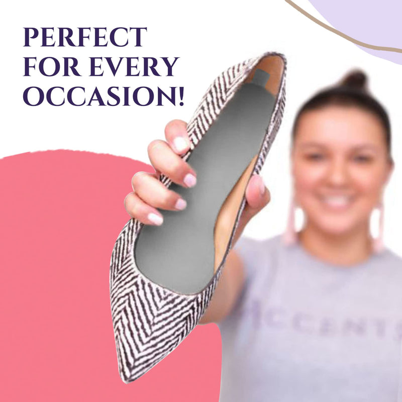 [Australia] - Accents Inserts - Shoe Inserts, Absorbent Shoe Insoles for Sweat and Odor, Ultra Thin Replaceable Barefoot Liners for Womens Shoes, Size 8-9, Slate Gray, 4 Pairs 