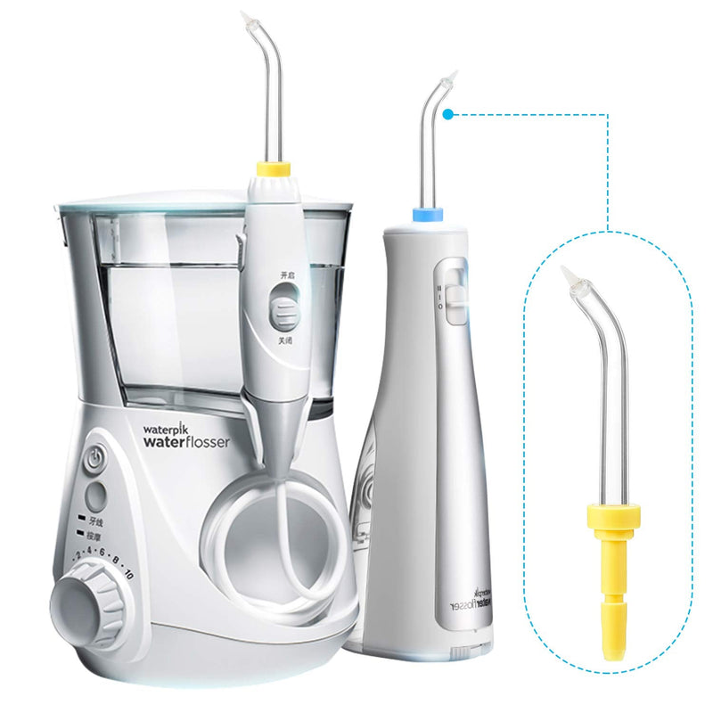 [Australia] - 10 Pieces Replacement Tips Compatible with Waterpik Water Flosser WP-100, WP-100W, WP-260 and More, Includes Classic Jet Tips, Brush Tips and Pocket Tips 