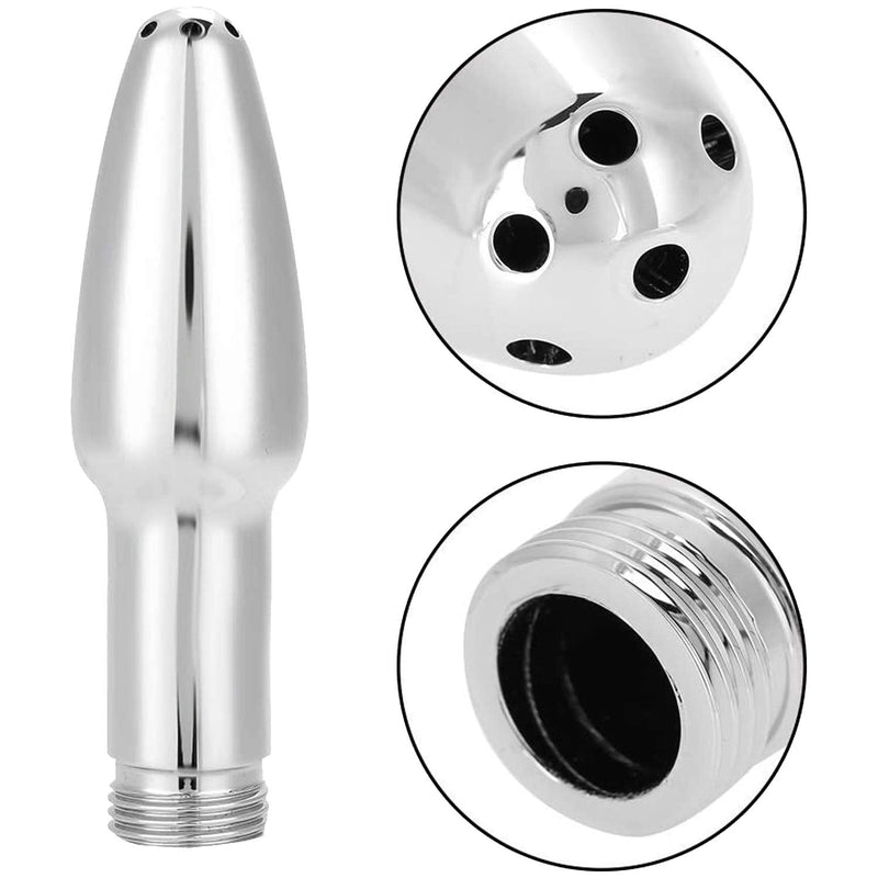 [Australia] - ABSOK Clean Shower Head Metal Enema Shower Vaginal Irrigation System Colon Aluminum Shower Bathroom Cleaning System Cleaner (Silver) 