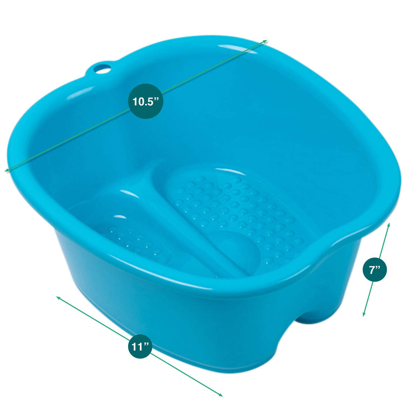 [Australia] - Foot Soaking Bath Basin – Large Size for Soaking Feet | Pedicure and Massager Tub for at Home Spa Treatment | Callus, Fungus, Dead Skin Remover, Blue 