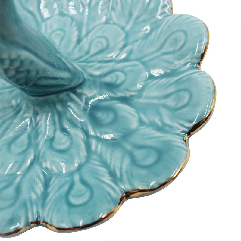 [Australia] - mossty Peacock Jewelry Tray Bathroom Ring Holder Porcelain Trinket Organizer Earrings Storage Case Gift for Birthday Christmas Wedding 