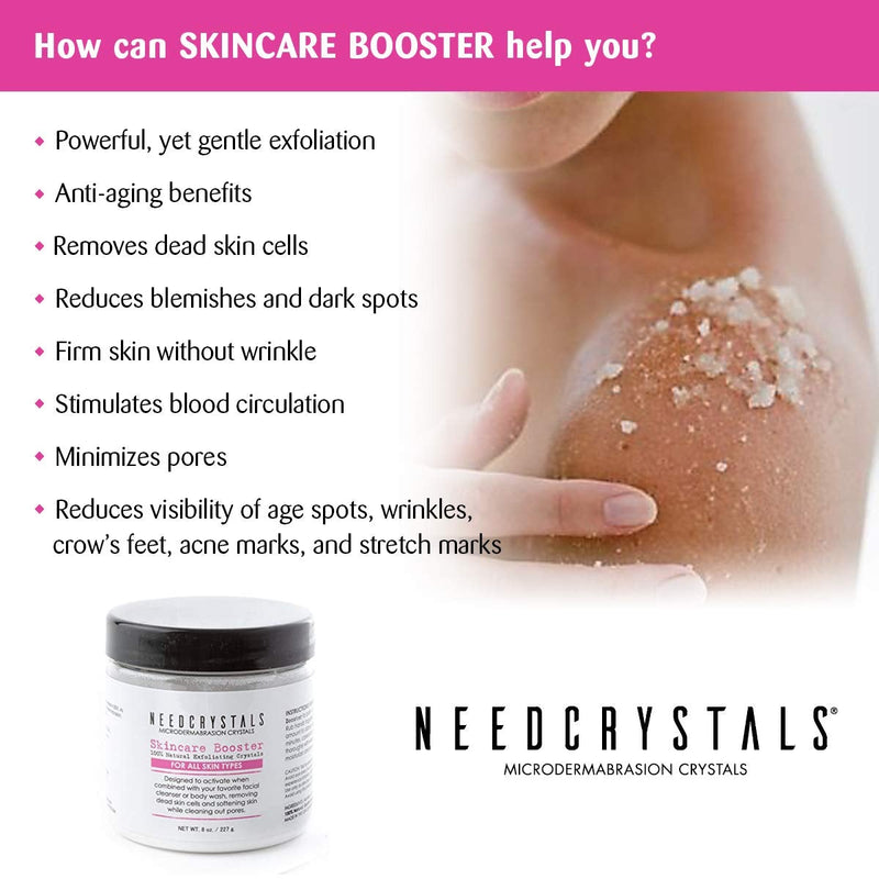 [Australia] - NeedCrystals Microdermabrasion Crystals, DIY Face Scrub. Natural Facial Exfoliator for Dull or Dry Skin Improves Scars, Blackheads, Pore Size, Wrinkles, Blemishes & Skin Texture. 227 Grams 227 g (Pack of 1) 
