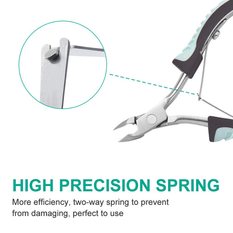 [Australia] - Cuticle Trimmer, IVON Professional Non-Slip Cuticle Nipper Stainless Steel Cutter Green 