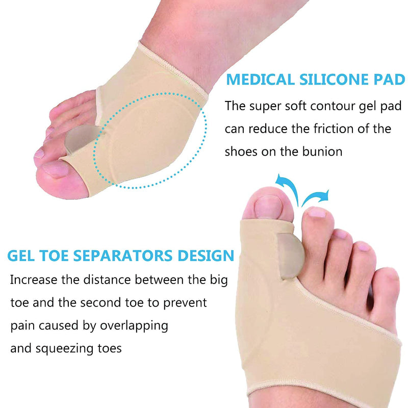 [Australia] - Bunion Corrector & Bunion Relief Protector Sleeves Kit for Women, Big Toe Joint, Hammer Toe Corrector, Bunion Splint Relief Socks, Toe Separators Spacers Straighteners Splint Aid Surgery Treatment, Treat Pain in Hallux Valgus 