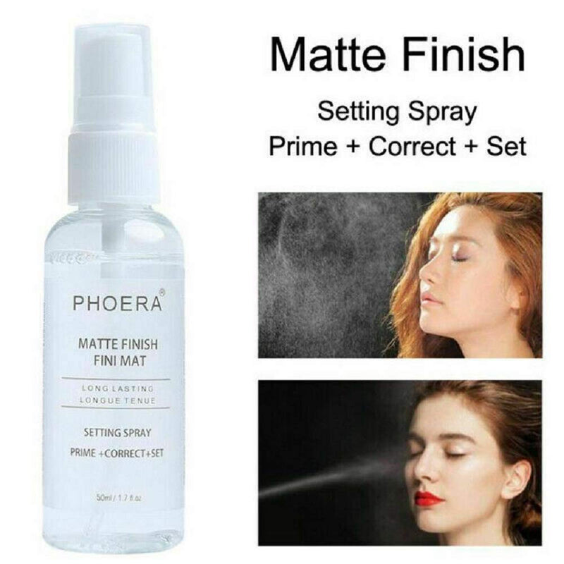 [Australia] - AQUAPURITY Phoera Makeup Setting Spray Matte Finish, Makeup Sealer Spray Long Lasting16Hr Wear Face Make Up Foundation 3 In 1 Fixer, Primer & Corrector Light Weight Beauty Blender (SETTING SPRAY 50ML) 