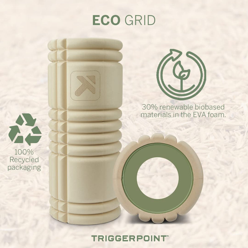 [Australia] - TriggerPoint Grid Foam Roller, Deep Tissue Muscle Massage, Versatile Foam Roller, Multi Purpose, with Free Online Instructional Videos sustainable Single Beige 