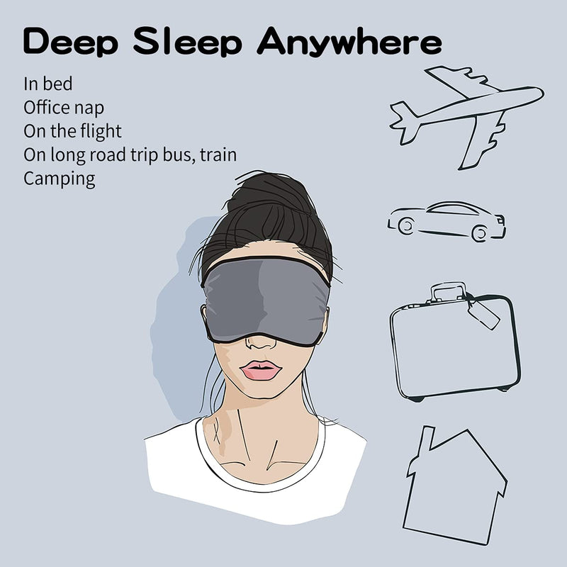 [Australia] - Amazon Brand - Eono Ultra-Comfort Sleep Mask with Adjustable Strap for Men Women Natural Modal Fabric Light Block Eye Mask for Bed, Travel, Office Sleeping (Grey) Grey 