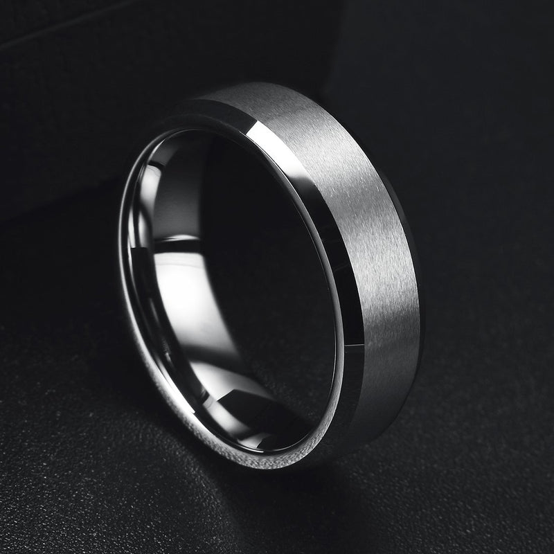 [Australia] - King Will Basic Wedding Band For Men Tungsten Carbide Ring Engagement Ring Comfort Fit Beveled Edges 6mm 4 