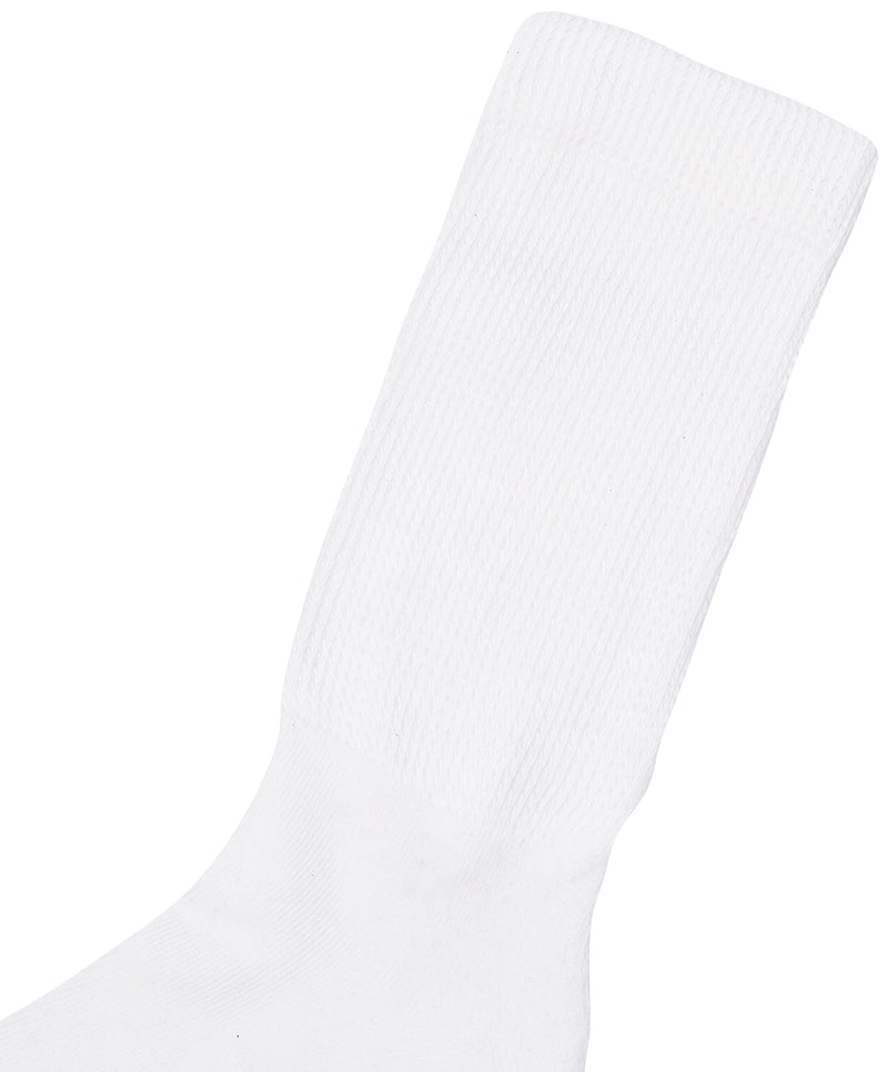 [Australia] - MediPeds mens 8 Pack Diabetic Crew Socks With Non-binding Top Shoe Size: Men 12-15 White 