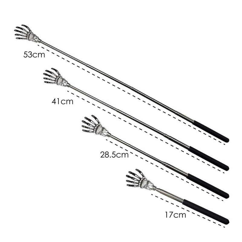 [Australia] - TRIXES Black Back Scratcher � Extendable Telescopic Handle � Stainless Steel Skeleton Hand � Back Massager � Body Massager Head Scratcher � Cool Gadget � Funny (Black) 