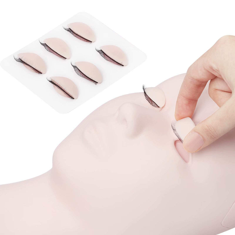 [Australia] - FADLASH Lash Mannequin Head with 4 Pairs Replacement Eyelids for Training Eyelash Extensions and Makeup Mannequin Head for Practice White Mannequin Head 