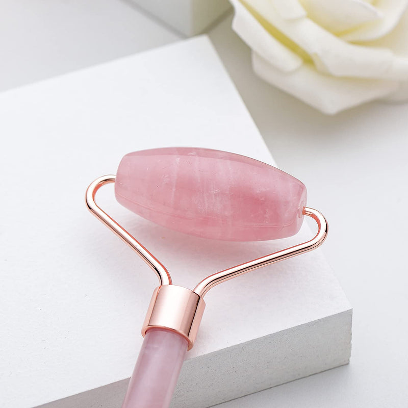 [Australia] - ASTOFLI Face Roller Facial Massager for Skin Care, Anti Ageing 100% Natural Rose Quartz Jade Roller for Face Care, Slimming Face Massage Tool Skin Roller. Pink 