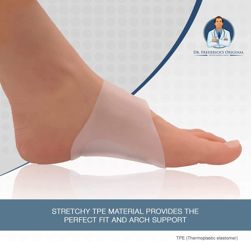 [Australia] - Dr. Frederick’s Original Arch Support Shoe Insert Gel Set - 2 Pieces - Soft Gel Sleeves for Plantar Fasciitis Support & Flat Foot Support - Pain Relief - Men & Women - Large - W8-14 | M6-13 2 Count (Pack of 1) 