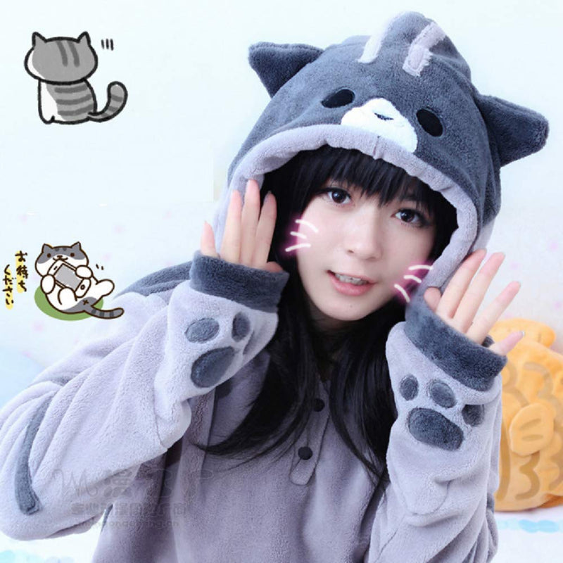 [Australia] - GK-O Women Cute Hooded Cat Ears Hoodie Girl Pullover Jacket Sweatshirt Coat Anime Medium 