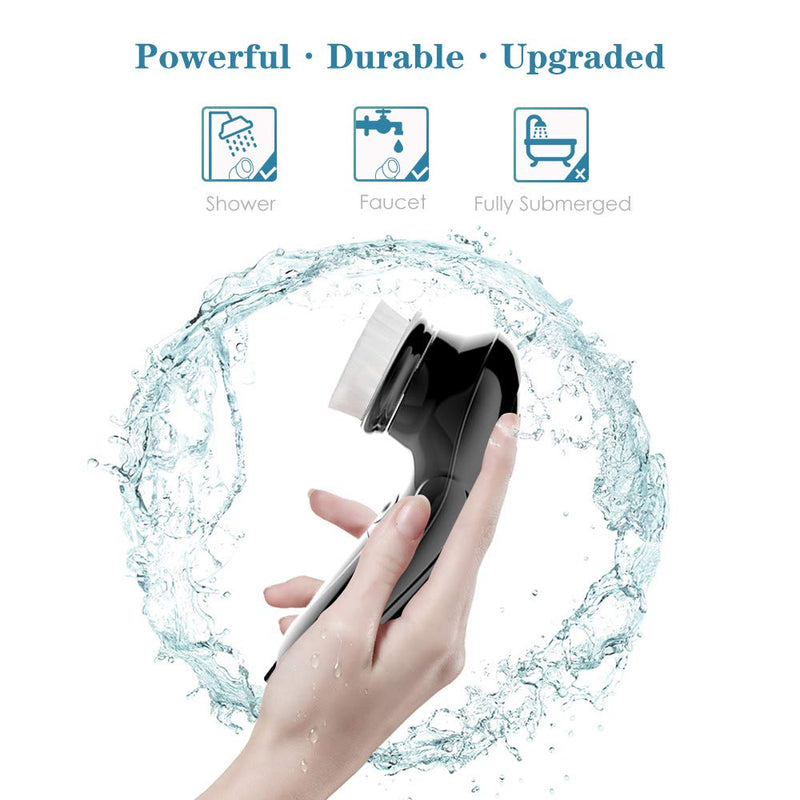 [Australia] - TOUCHBeauty Facial Cleansing Brush for Men Face Scrubber with Advanced PBT Bristles Spin Brush & Stand,Facial Cleansing System Designed for Men |Dual speed, Waterproof, Battery Powered TB-0759M Black 