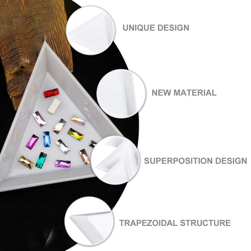 [Australia] - Artibetter 10PCS Plastic Triangle Bead Sorting Trays Nail Art Tray Jewelry Picking Plates for Diamond Jewelry 