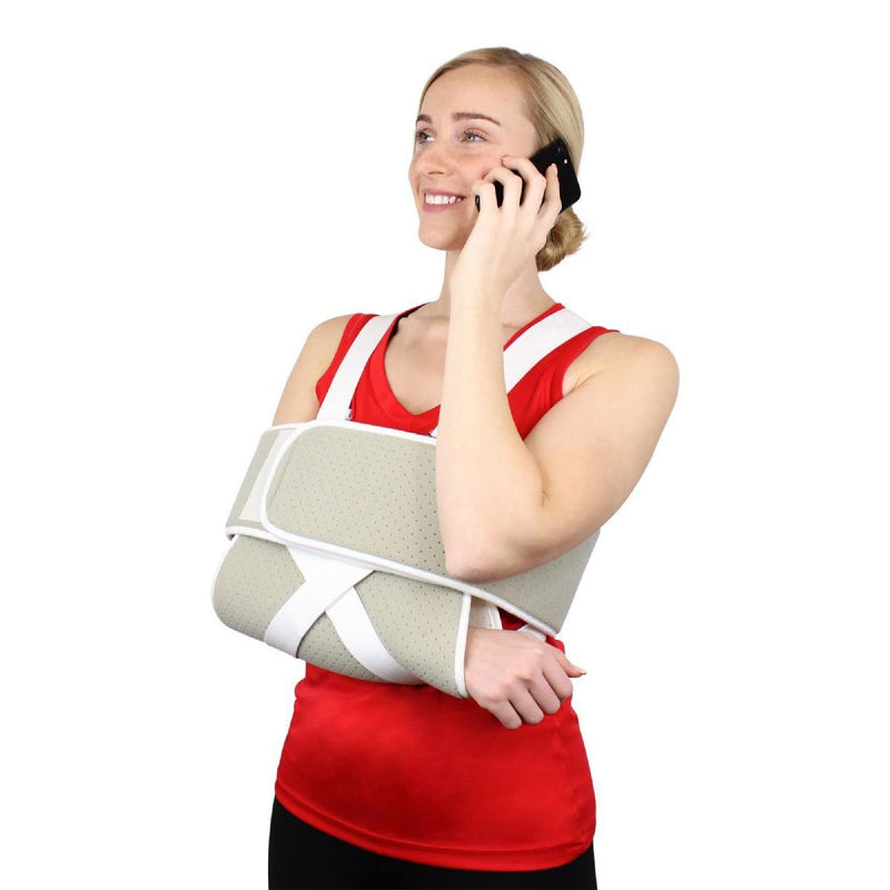 [Australia] - Adjustable Foam Arm Sling Shoulder Immobilizer - Use While Sleeping Support for Rotator Cuff, Broken and Fractured Bones, Sprains, Strains, Tears, post surgery & Dislocations by Brace Direct 