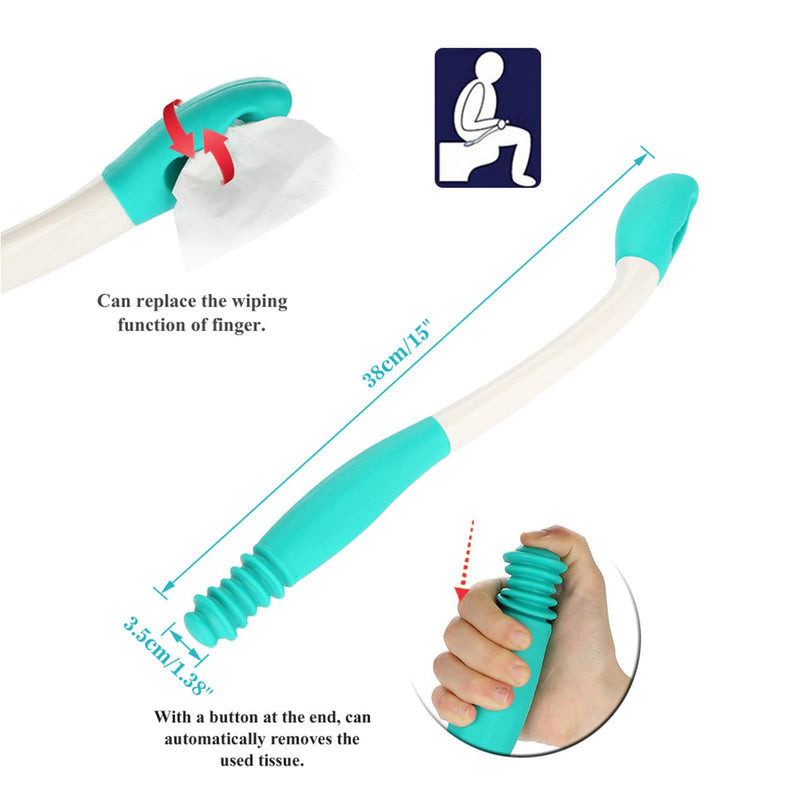[Australia] - Toilet Assist Tool, Long Handle Reach Comfort Bottom Wiper Toilet Aids Tools Sanitary Self Wipe Aid for Wiping Long Reach Tissue Aids 
